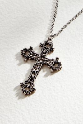 Silence + Noise Ornate Cross Chain Necklace