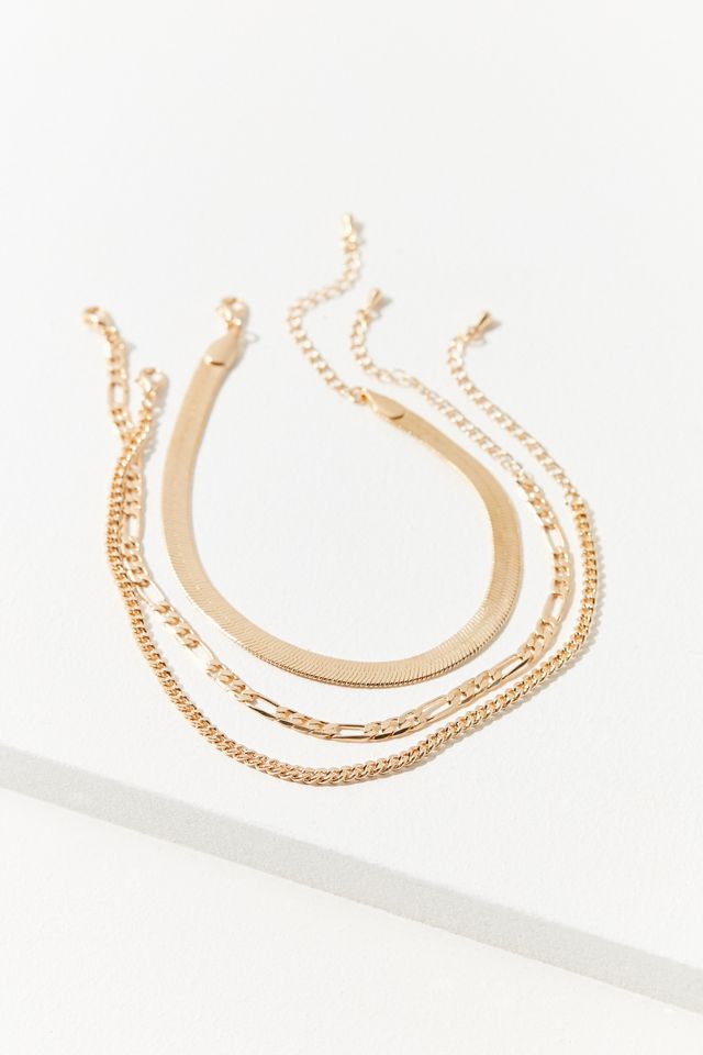 Gold Chain Anklet Trio Set Urban Outfitters UK