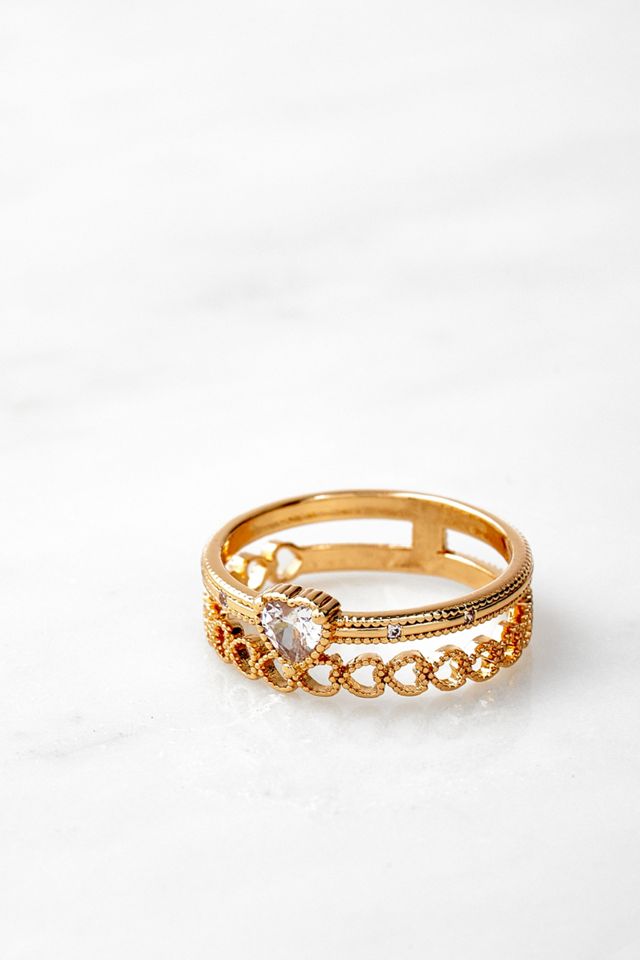 Diamante Heart Ring Urban Outfitters UK