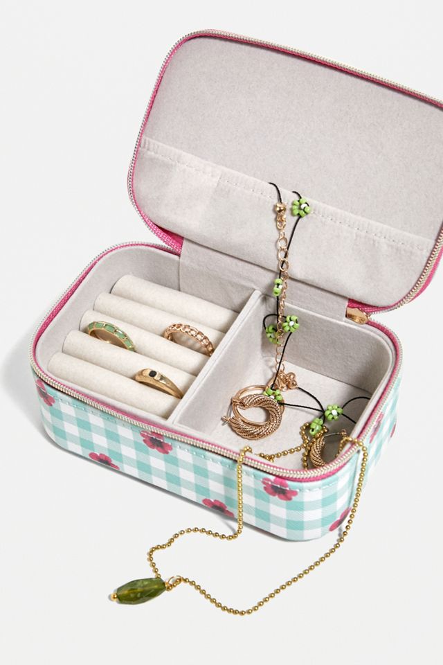 Estella Bartlett UO Exclusive Gingham & Pink Flower Jewellery Box