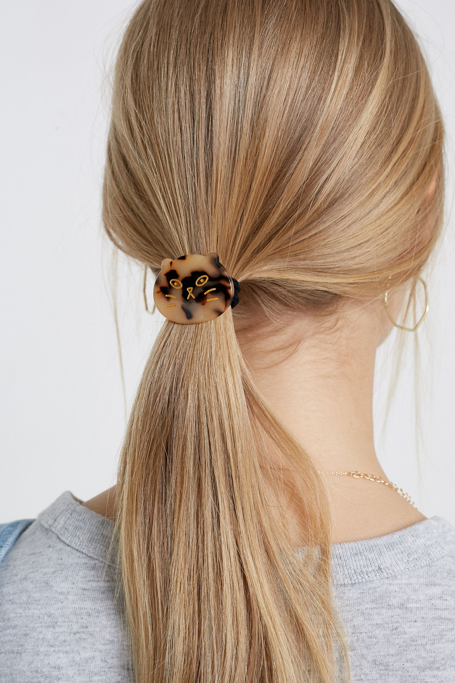 Margherita Phoebe Tortoise Kitty Bobble Hair Tie Urban Outfitters Uk