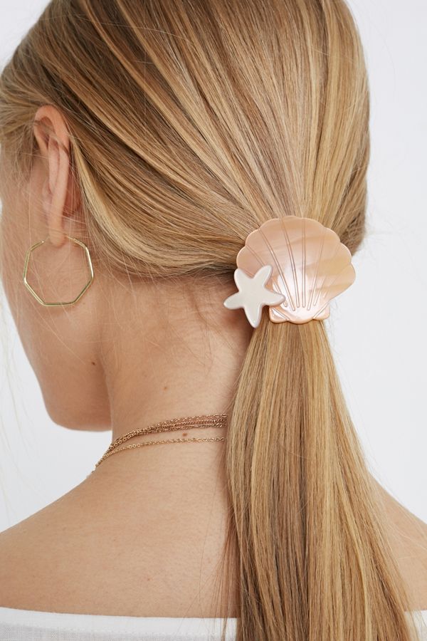 Margherita Pink Shell Bobble Hair Tie Urban Outfitters Uk