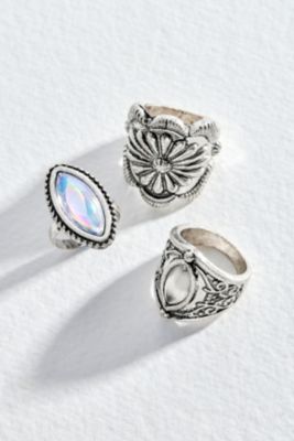 Silence + Noise Ornate Textured Rings 3-Pack