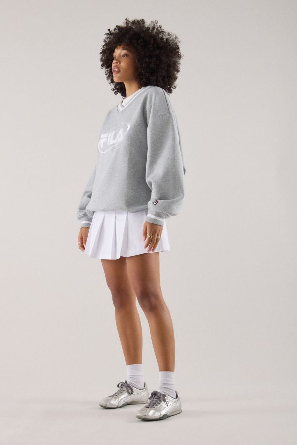 Slide View: 3: FILA x HAILEY Grey V-Neck Pullover