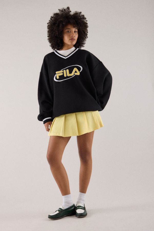 Slide View: 4: FILA x HAILEY Pull à col en V noir