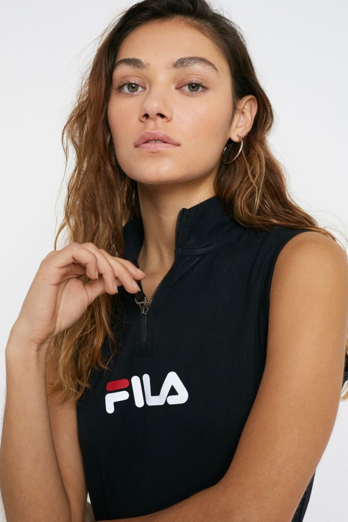 Fila Uo Exclusive Sophia Reflective Quarter Zip Mini Dress Urban Outfitters Uk 