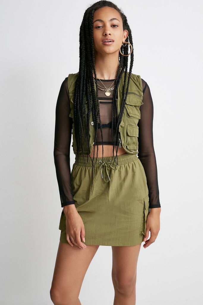 FILA UO Exclusive MTN Khaki Cargo Skirt Urban Outfitters UK