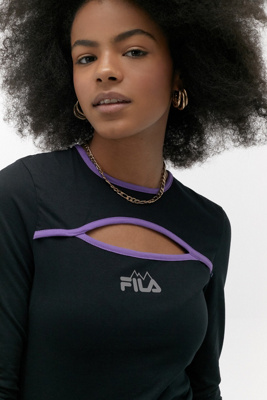 fila heidi black velour mini dress