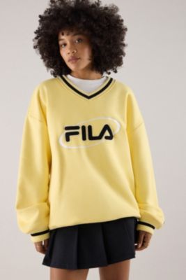 FILA x HAILEY Suéter Amarillo con Cuello en V