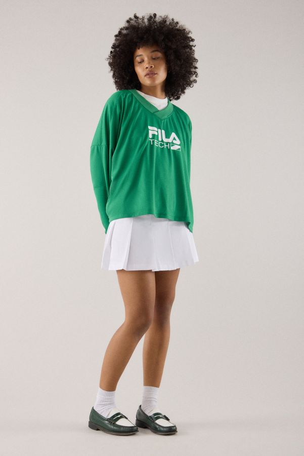 Slide View: 2: FILA x HAILEY Green Airtex Top