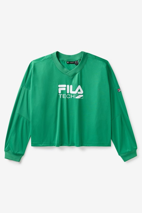 Slide View: 6: FILA x HAILEY Green Airtex Top