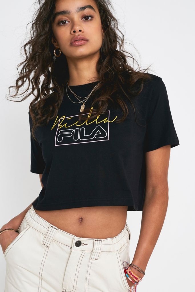 FILA Biella Mary Black T-Shirt | Urban Outfitters UK
