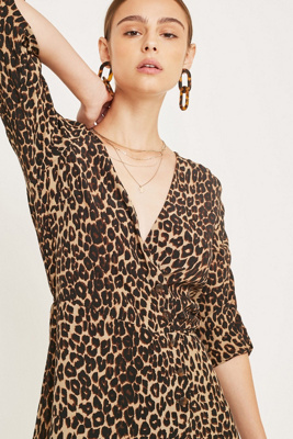 faithfull leopard wrap dress