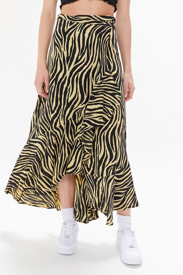 Faithfull The Brand Jasper Zebra Print Wrap Skirt Urban Outfitters UK
