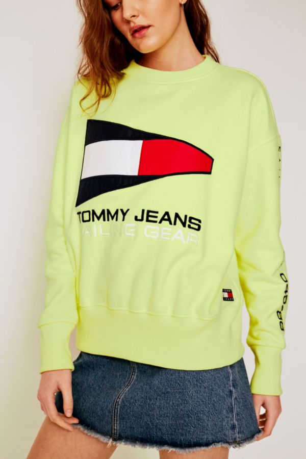 Tommy Jeans Neon Yellow Crew Neck Sweatshirt