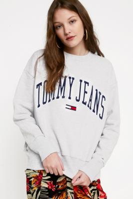 Tommy Jeans Grey Collegiate Sweatshirt | Urban Outfitters UK