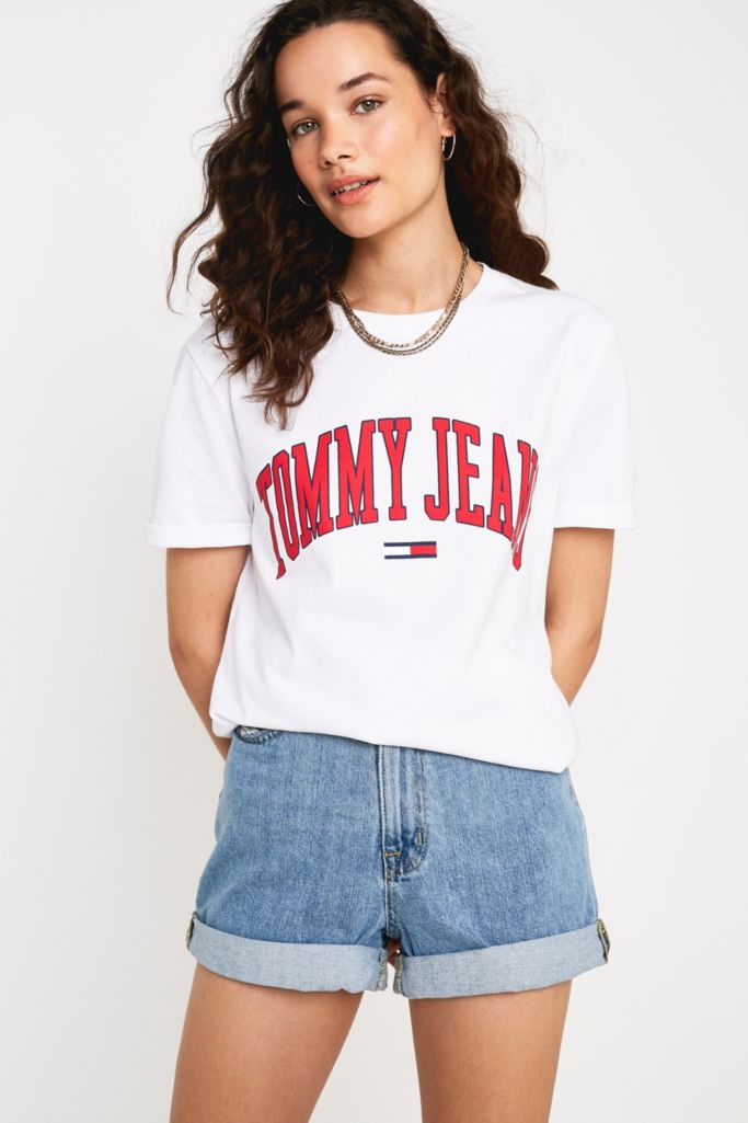 Tommy Jeans Collegiate White T-Shirt | Urban Outfitters UK