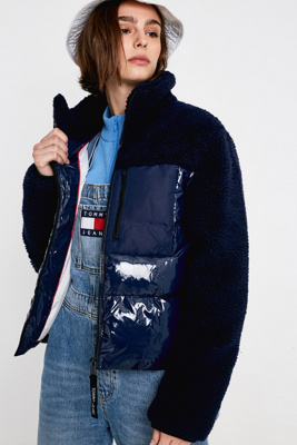 tommy jeans sherpa puffer jacket