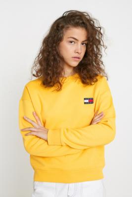 tommy hilfiger yellow sweatshirt women's