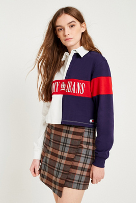 tommy jeans cropped rugby shirt