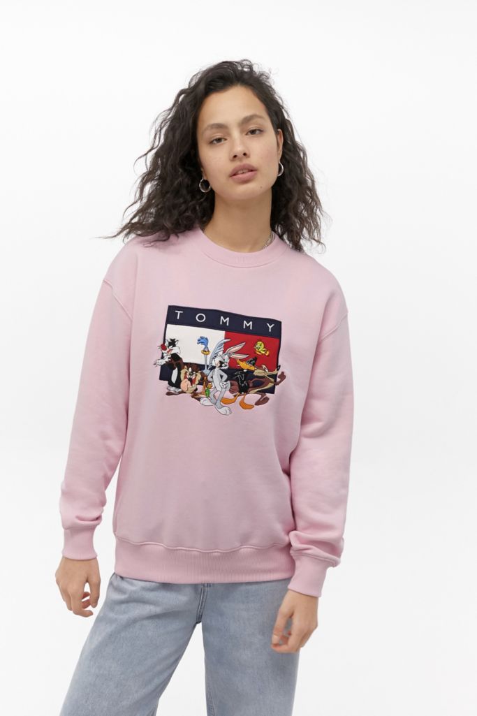 Tommy Jeans X Looney Tunes Besticktes Sweatshirt In Rosa Urban