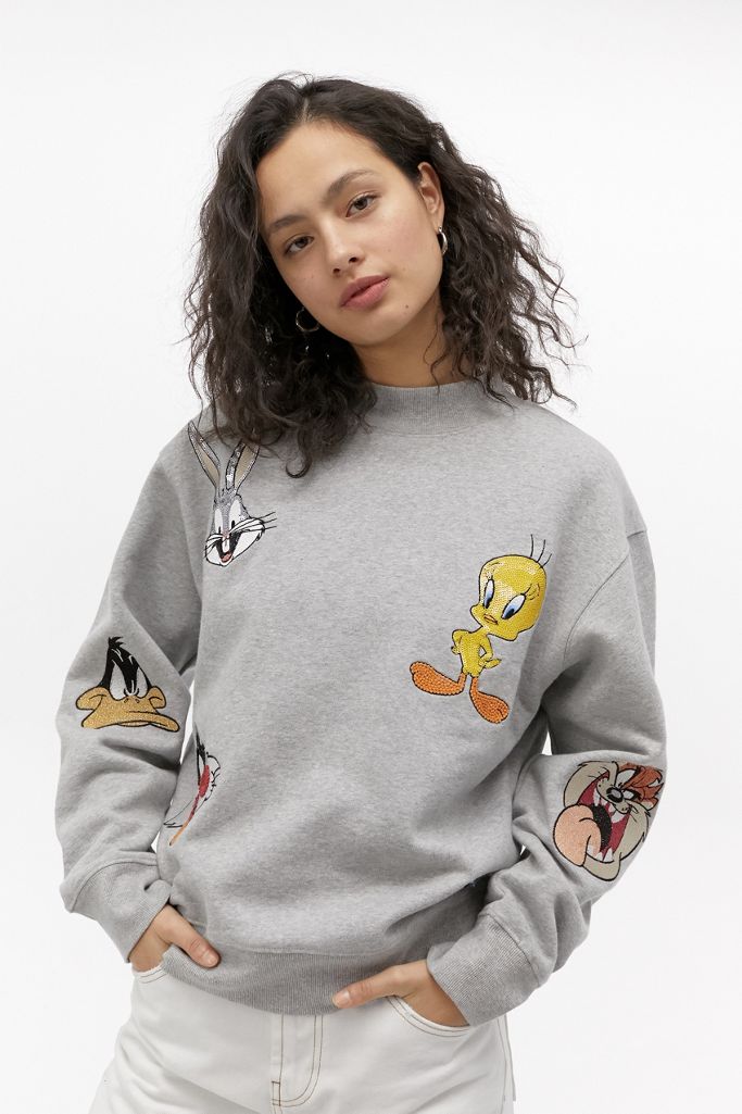 Tommy Jeans X Looney Tunes Sequin Crew Neck Sweatshirt | Urban ...