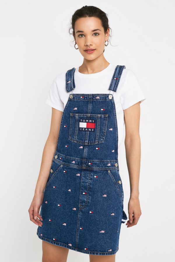 Tommy Jeans Flag Pattern Pinafore Dress | Urban Outfitters UK