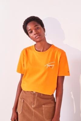 orange tommy hilfiger shirt