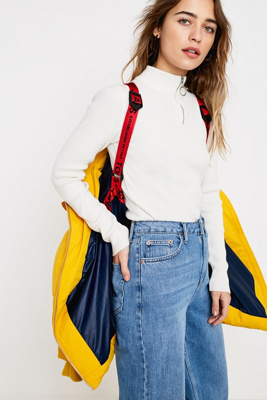 tommy jeans yellow oversized hooded puffer jacket