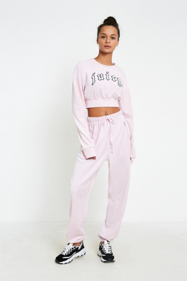 pink velvet sweatpants