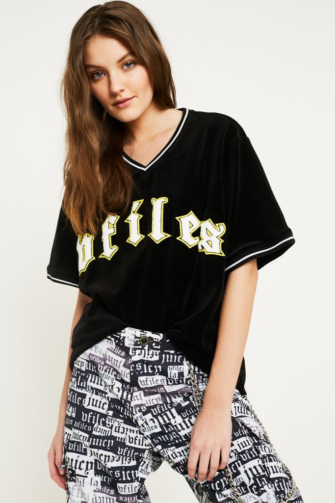 Juicy Couture X VFILES Black Velour TShirt Urban Outfitters UK