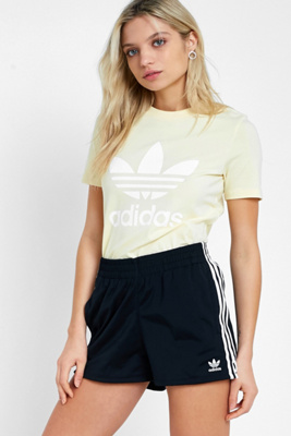 adidas originals adicolor three stripe shorts in black