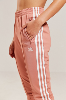 adidas originals three stripe cigarette pants in pink