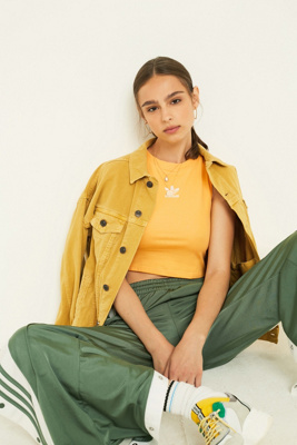 adidas crop top yellow