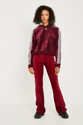 adidas velour cropped hoodie