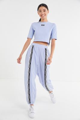 adidas originals reveal your voice ribbed side tape cropped tee