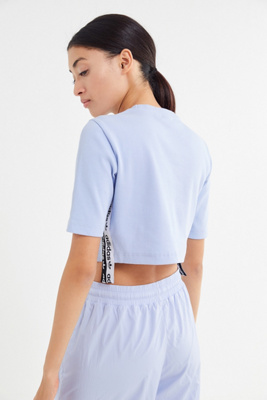 adidas originals reveal your voice ribbed side tape cropped tee