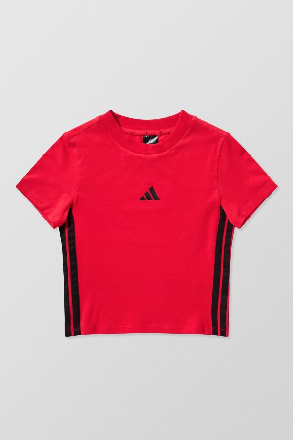 Slide View: 7: adidas Rot 3-Streifen Baby T-Shirt