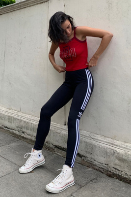 adidas leggings trefoil logo