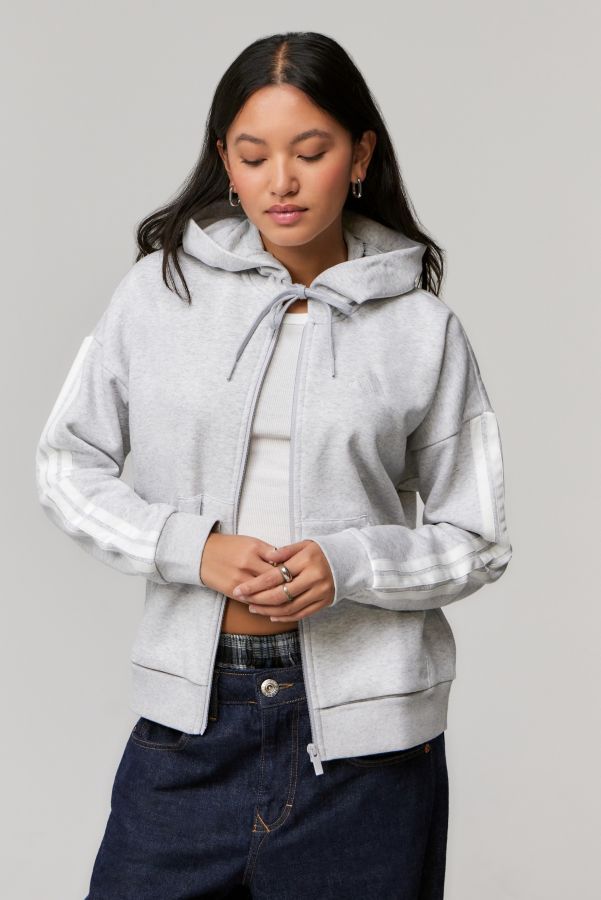 Slide View: 1: adidas 3-Stripes Zip-Through Hoodie