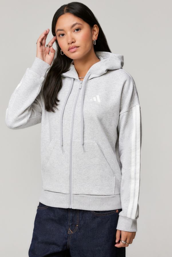 Slide View: 4: adidas 3-Stripes Zip-Through Hoodie