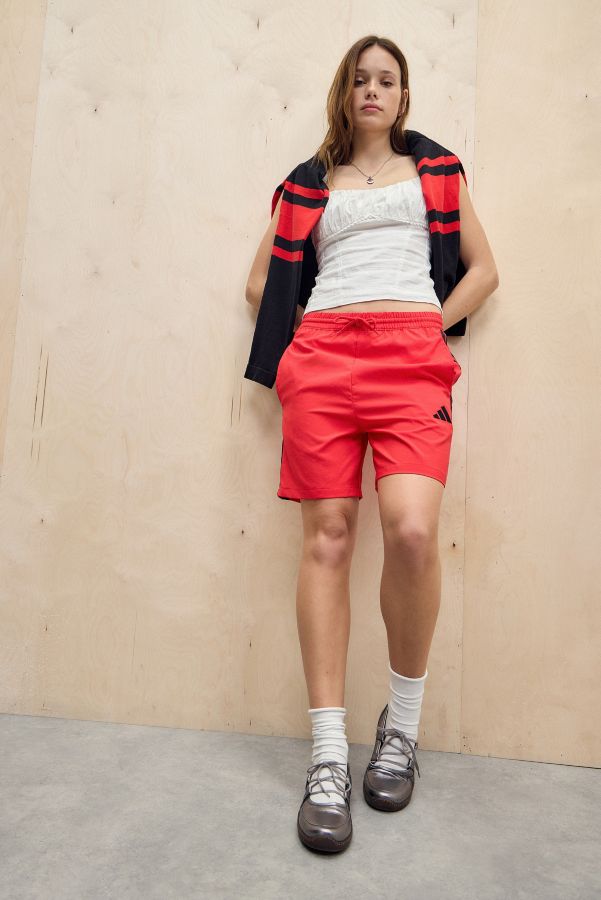 Slide View: 2: adidas Red Woven Longline Shorts