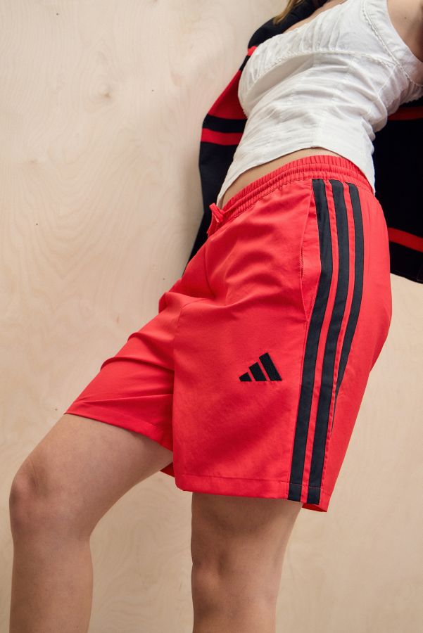 Slide View: 3: adidas Red Woven Longline Shorts