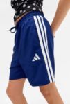 Thumbnail View 1: adidas Blue 3-Stripes Woven Shorts