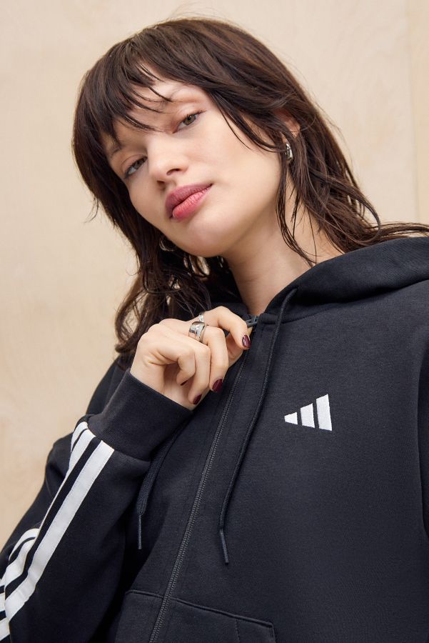 Slide View: 1: adidas 3-Stripes Full Zip Hoodie