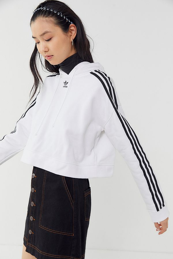 adidas originals sweat à capuche 3-rayures crop femme adidas originals sweat à capuche 3-rayures crop femme