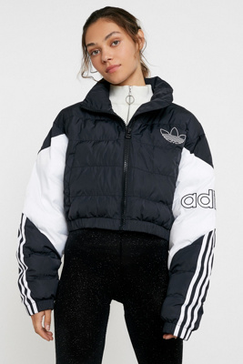 adidas originals cropped puffer jacket in black