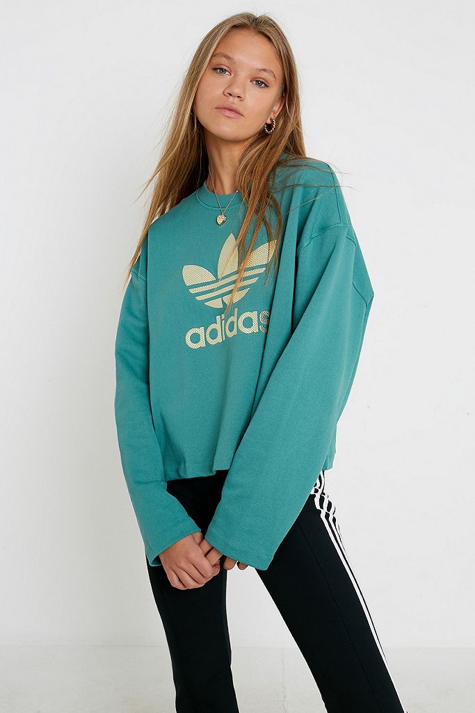adidas Originals Green Crew Neck Sweatshirt | Urban Outfitters UK