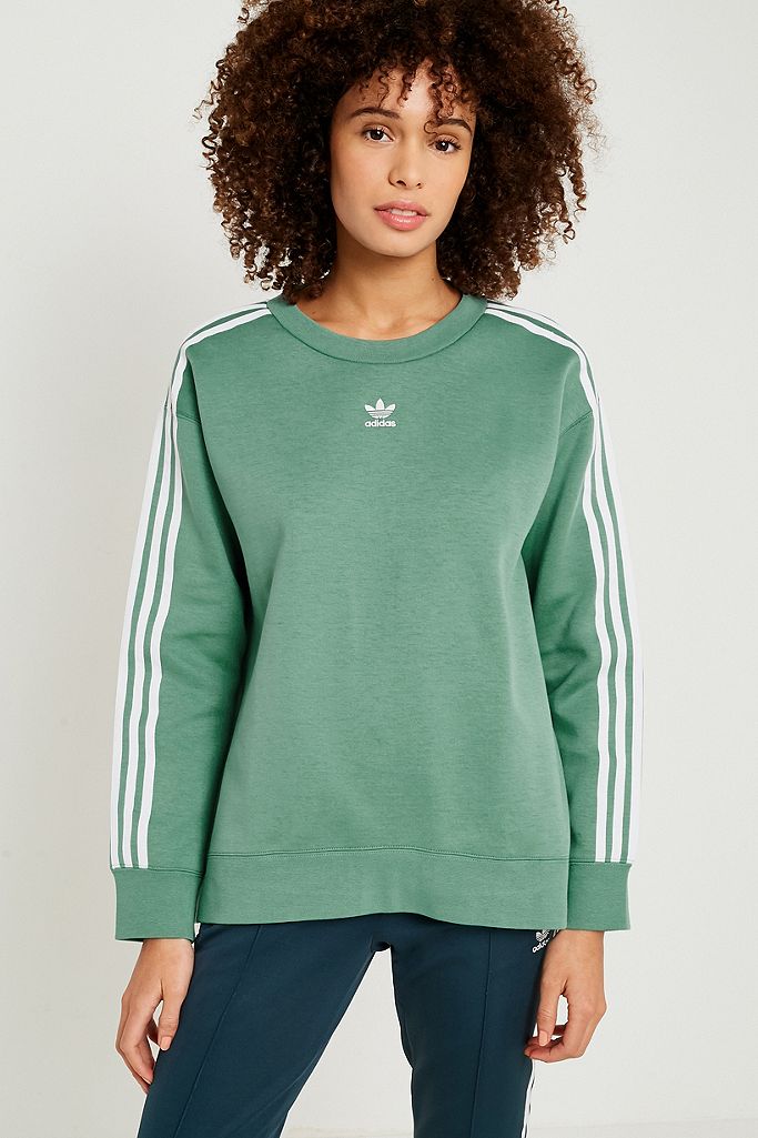 adidas Originals Green 3-Stripe Sweatshirt | Urban Outfitters UK