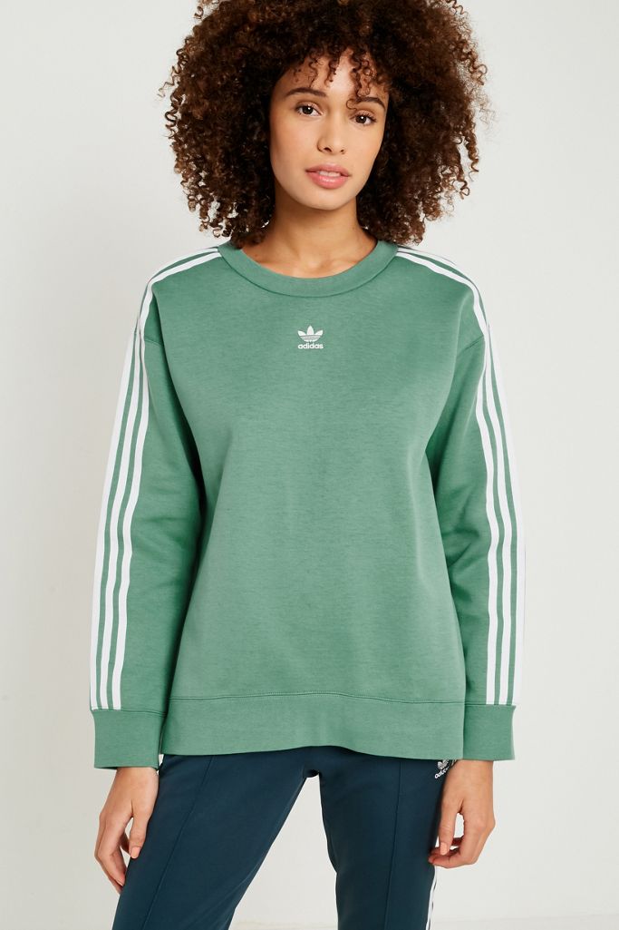 adidas Originals Green 3Stripe Sweatshirt Urban Outfitters UK